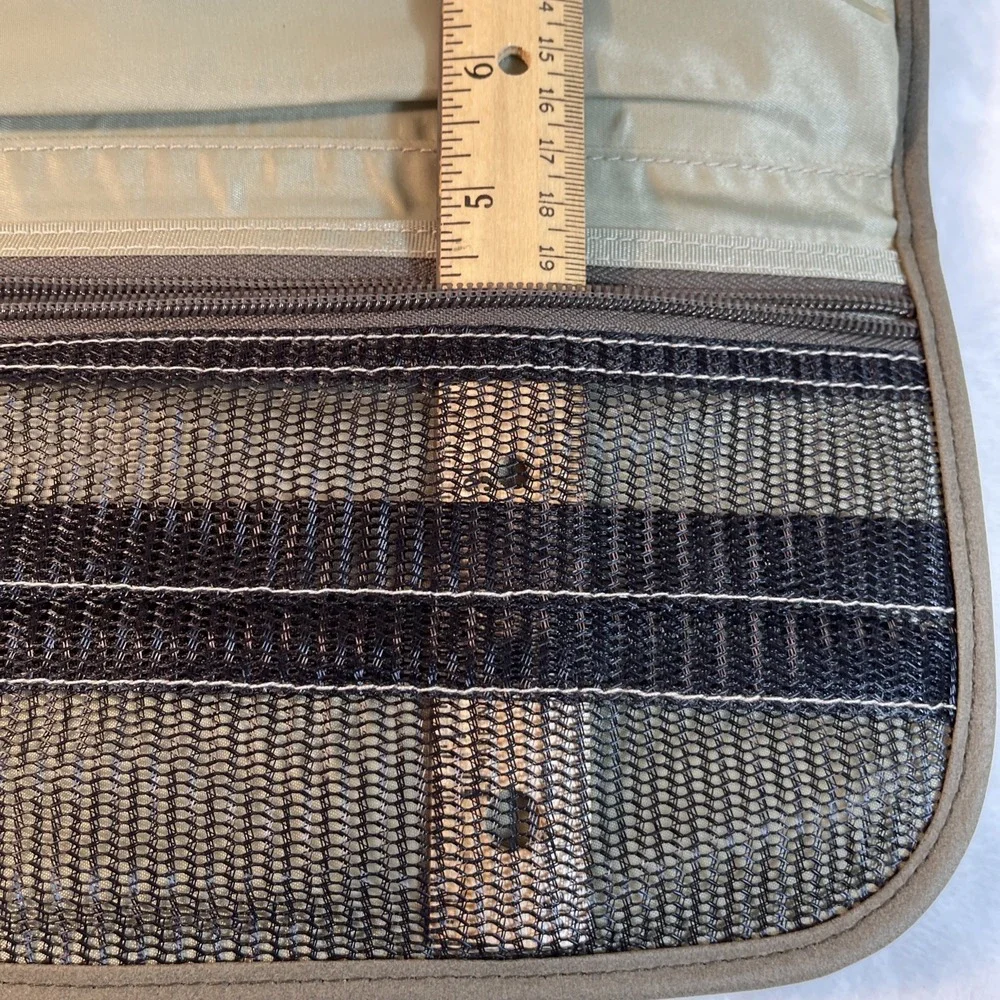 Olive‎ Green Suede Travel Hanging Toiletry Makeup Jewelry Organizer Adjustable